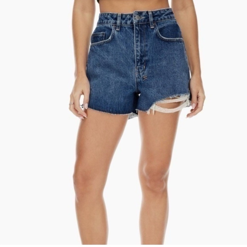 Ksubi Rise’N High Exposed Recall High Waist Raw Distressed Hem Jean Shorts 26
